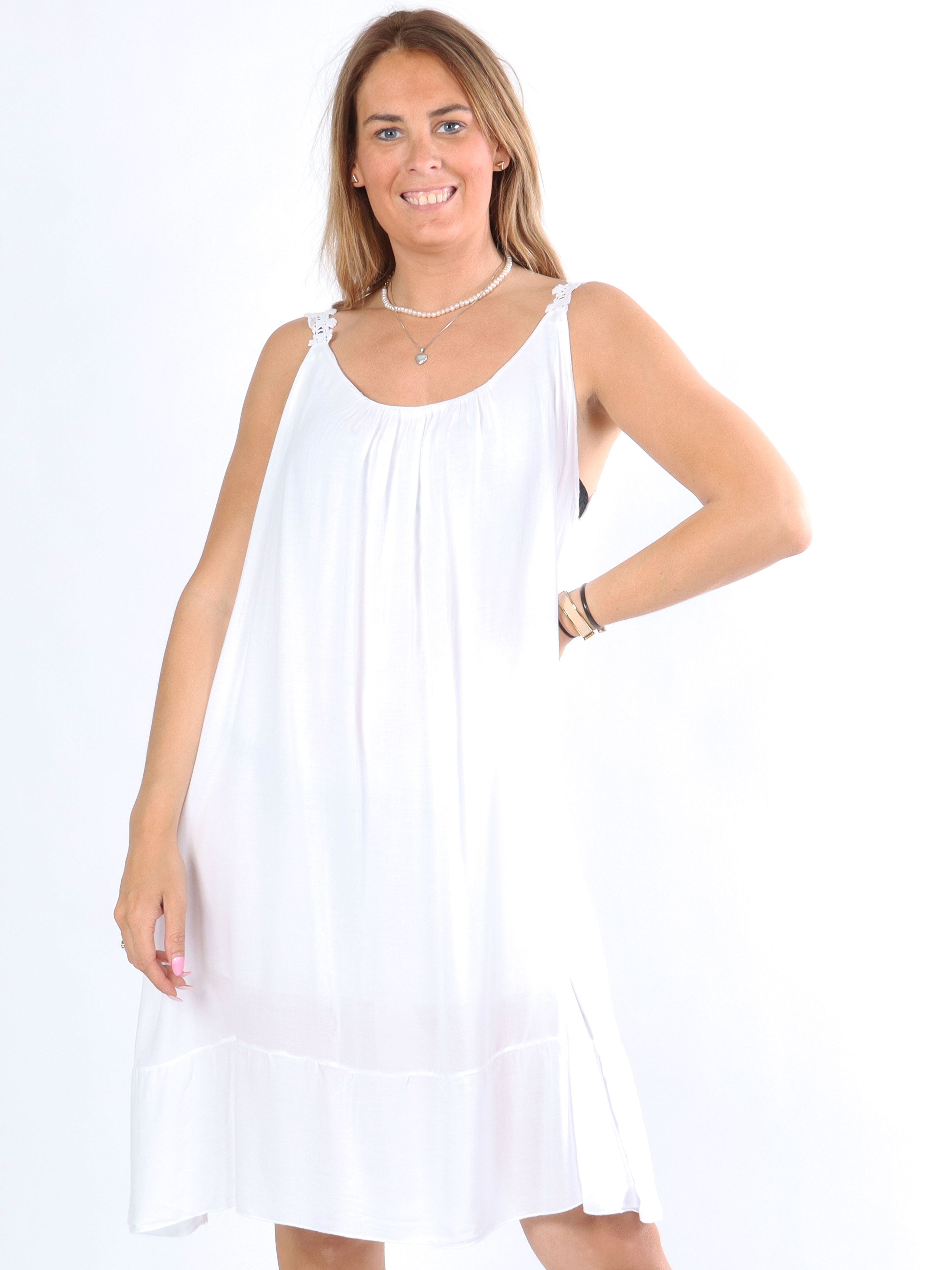 Frida - Kjole med broderet stropper